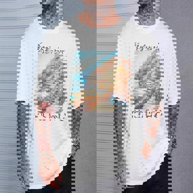 ポジターノ イタリア 旅行 冒険 ミート・ミー・イン・ポジターノ Tシャツ 彼への贈り物