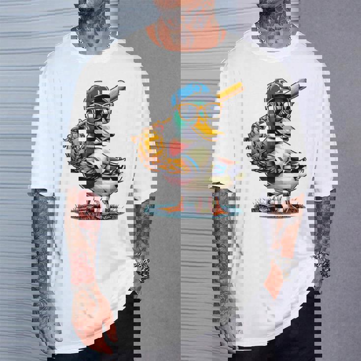 マガモのアヒル 野球愛好家 アヒル 野球 Tシャツ 彼への贈り物