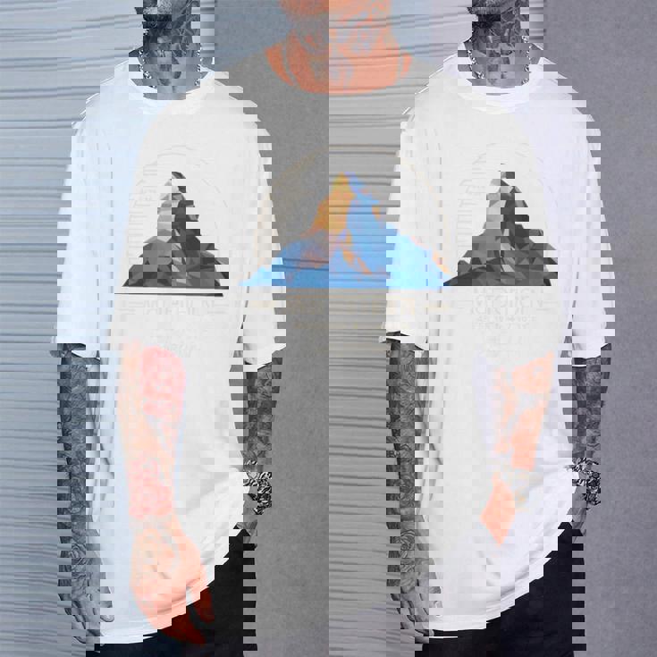 マッターホルン山 ツェルマット ハイキング スイス ギフト 長袖tシャツ Tシャツ 彼への贈り物