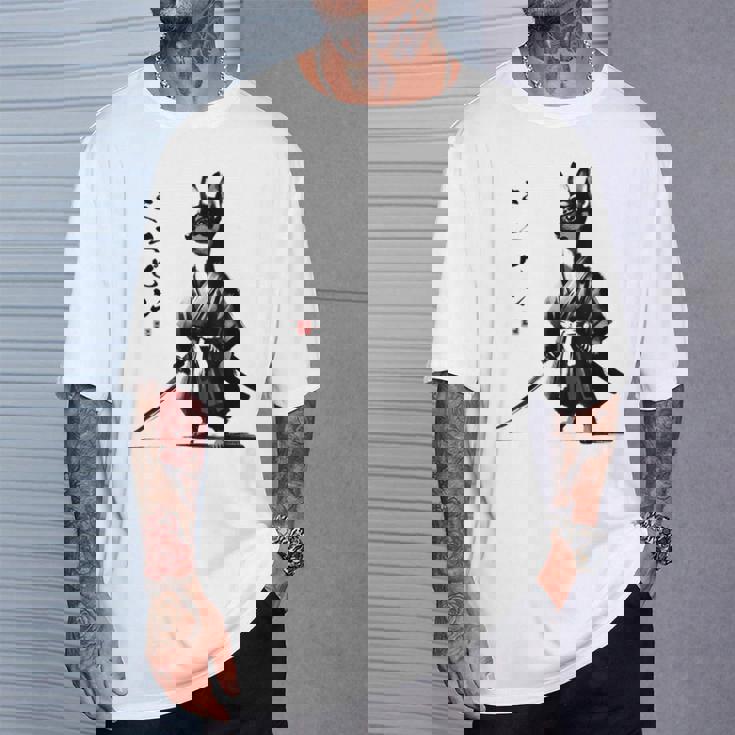 ミニチュアピンシャー 侍戦士 日本の浮世絵 アートドッグ Tシャツ 彼への贈り物