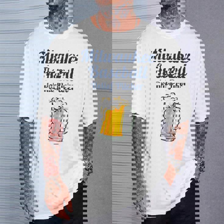 ミルウォーキービールと野球リリーフピッチャー Tシャツ 彼への贈り物