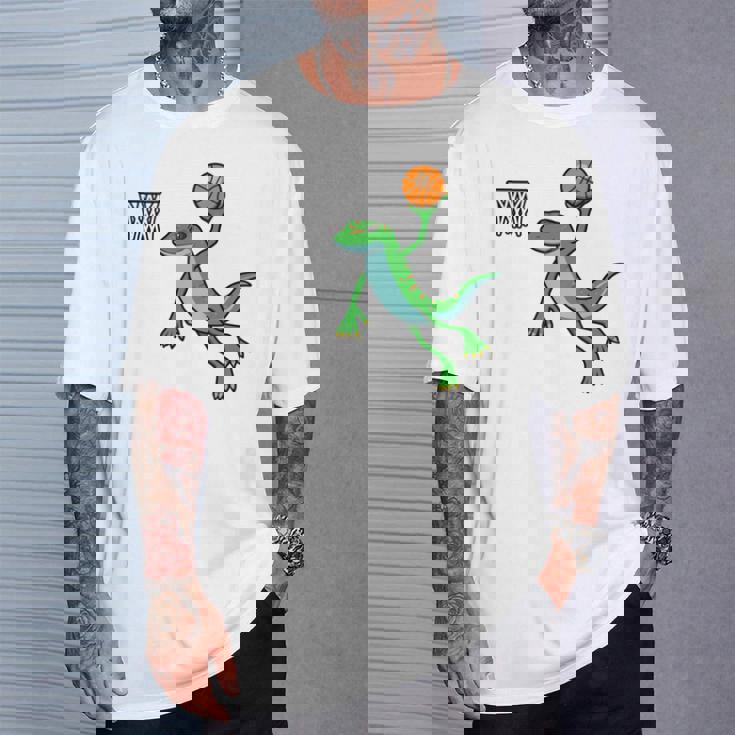 ヤモリ バスケットボール ホビー スポーツ 爬虫類 長袖tシャツ Tシャツ 彼への贈り物