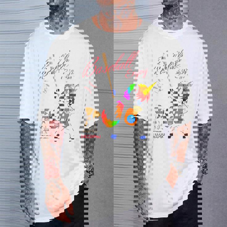 ユニコーン 野球 デコピン 長袖tシャツ Tシャツ 彼への贈り物