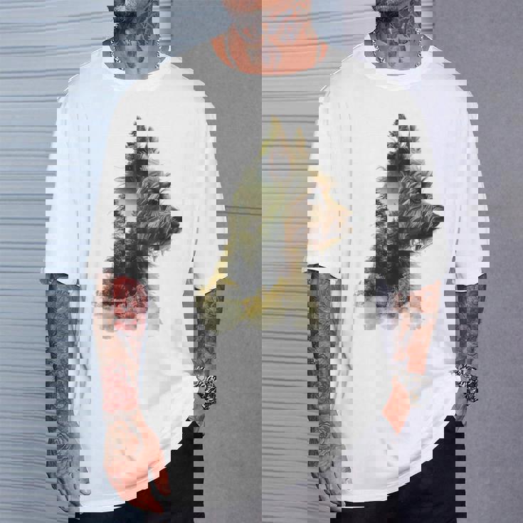 ヨークシャーテリア 犬 モチーフ ペット アートワーク ヨークシャーテリア Tシャツ 彼への贈り物