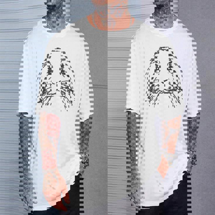 ラインアートダッドママラビット-ホーランドロップ Tシャツ 彼への贈り物