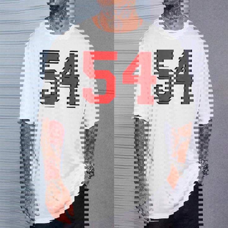 ラッキーナンバー54 クラシックカレッジアメリカン代表チームのファンプレイヤー Tシャツ 彼への贈り物
