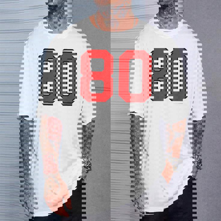 ラッキーナンバー80 クラシックカレッジアメリカン代表チームのファンプレイヤー Tシャツ 彼への贈り物