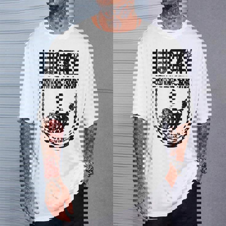 ラッキーボウリングシャツはボウラーのための面白い引用を洗わないでください Tシャツ 彼への贈り物