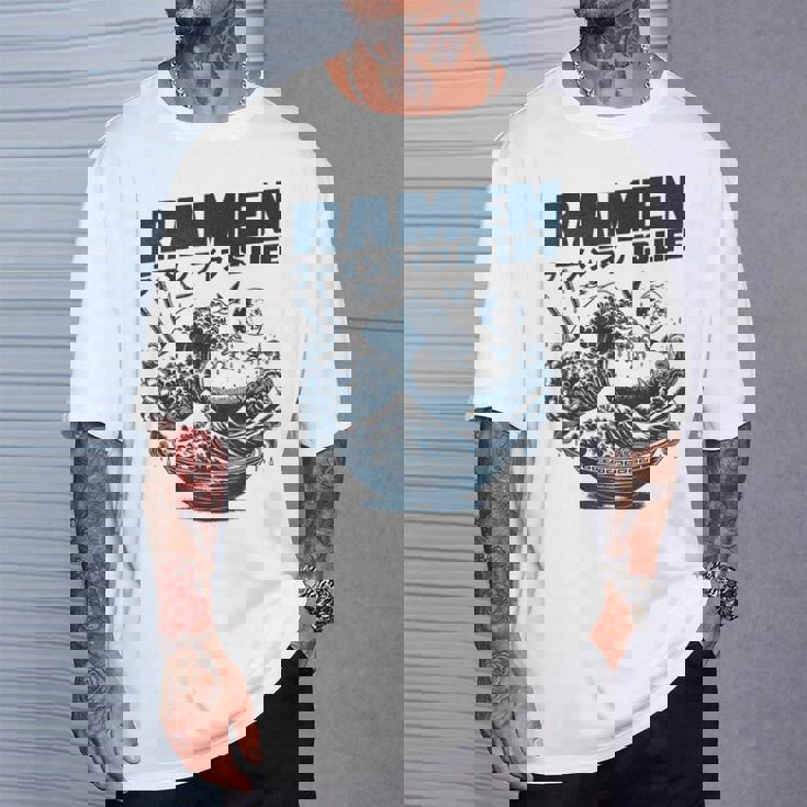 ラーメンは人生、マンガアニメオタクジャパンかわいいラーメン Tシャツ 彼への贈り物