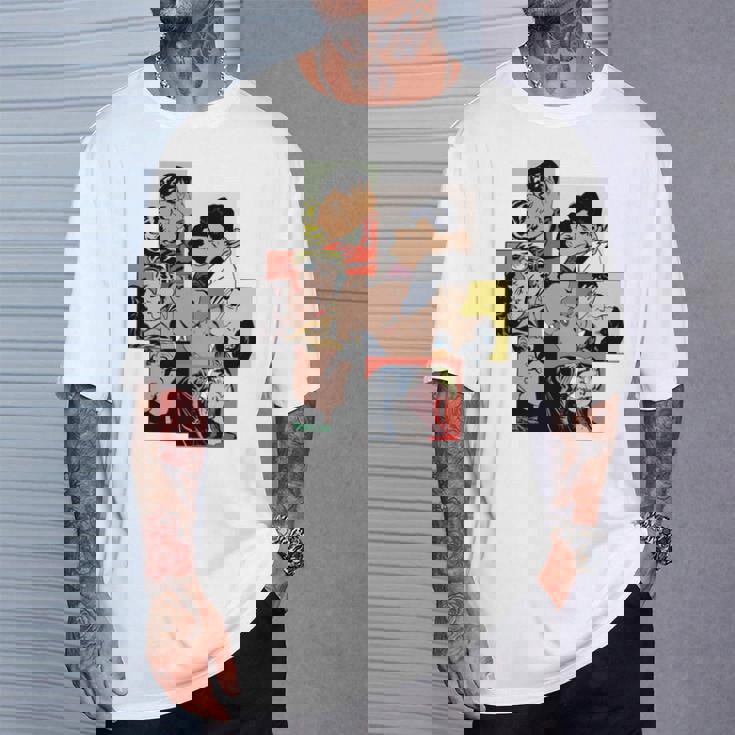 レトロコミックキス、コラージュ、ビンテージポップアートキスコミックスタイル 長袖tシャツ Tシャツ 彼への贈り物