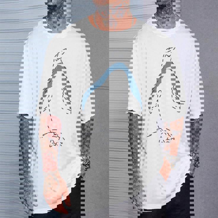 ワンライン キングペンギン エンペラーペンギン シーバード ぺんぎん Tシャツ 彼への贈り物