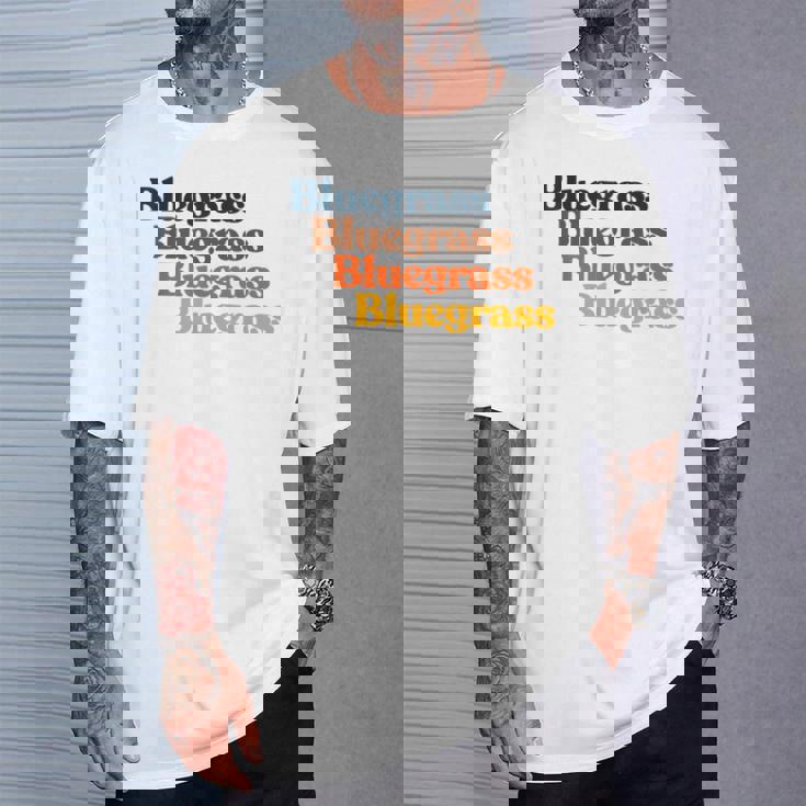 ヴィンテージ 70年代 ブルーグラス タイポグラフィ レトロ バイブ Tシャツ 彼への贈り物