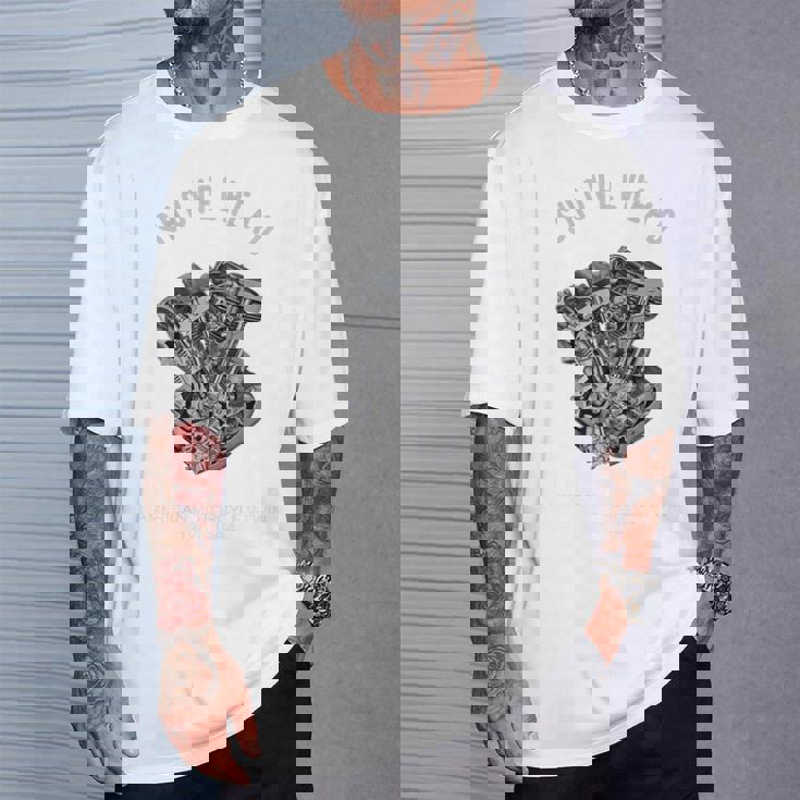 ヴィンテージ Hd オートバイtwin ショベルヘッド エンジン ドローイング バイカー Tシャツ 彼への贈り物