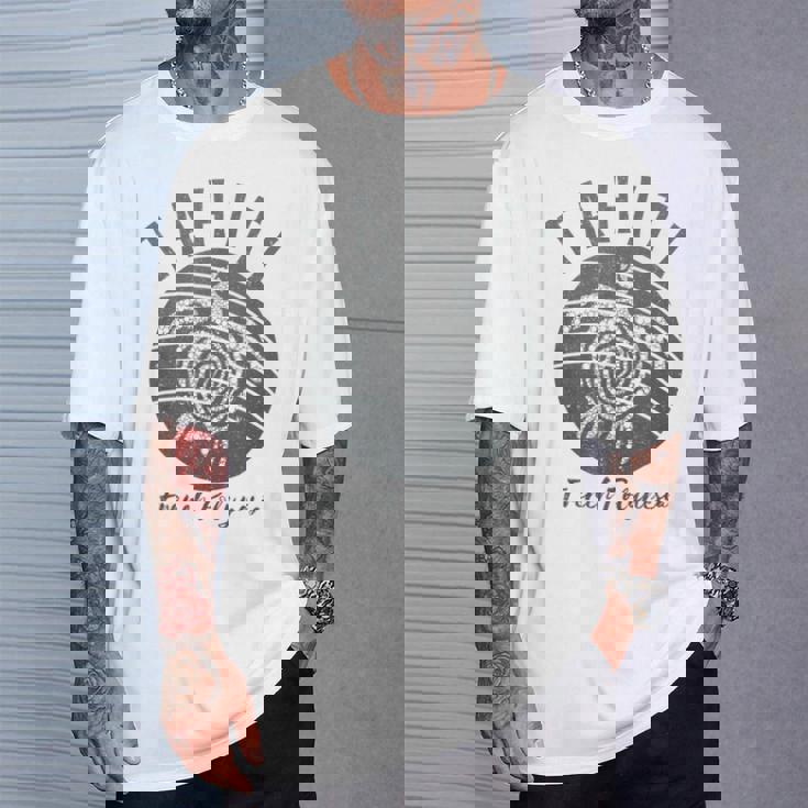 ヴィンテージ タヒチ亀 フレンチポリネシア島ホッピング Tシャツ 彼への贈り物