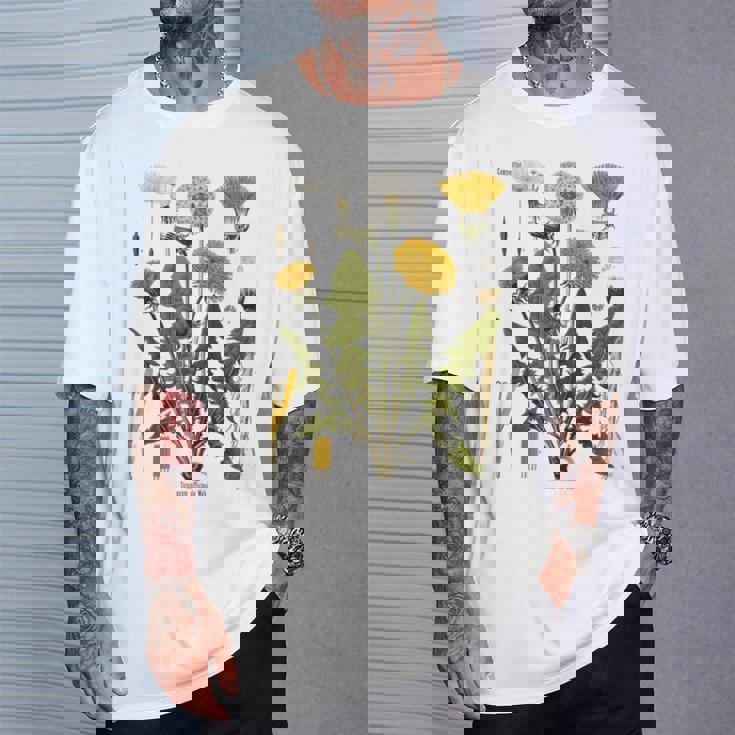 ヴィンテージ タンポポ チャート タンポポポ ボタニカル Tシャツ 彼への贈り物