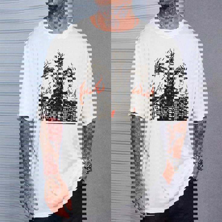 ヴィンテージ ドラゴンキング ギドラ アート サンセット 日本人 キッズ メンズ Tシャツ 彼への贈り物