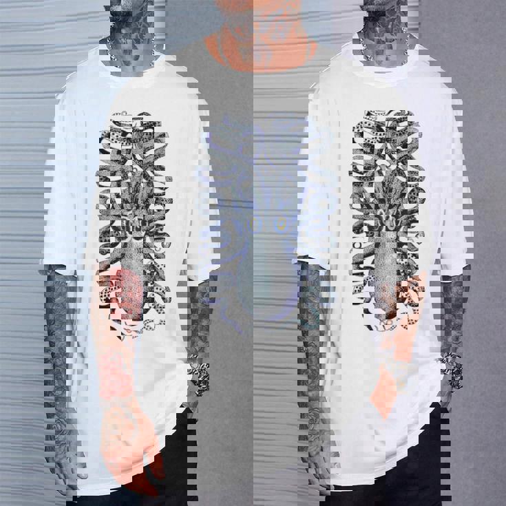 ヴィンテージ ブルー タコ Tシャツ 彼への贈り物