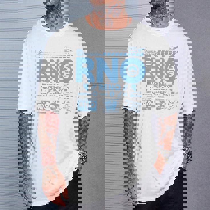 ヴィンテージ リノ Rno 空港コード トラベル デイ レトロ タグ ネバダ Tシャツ 彼への贈り物