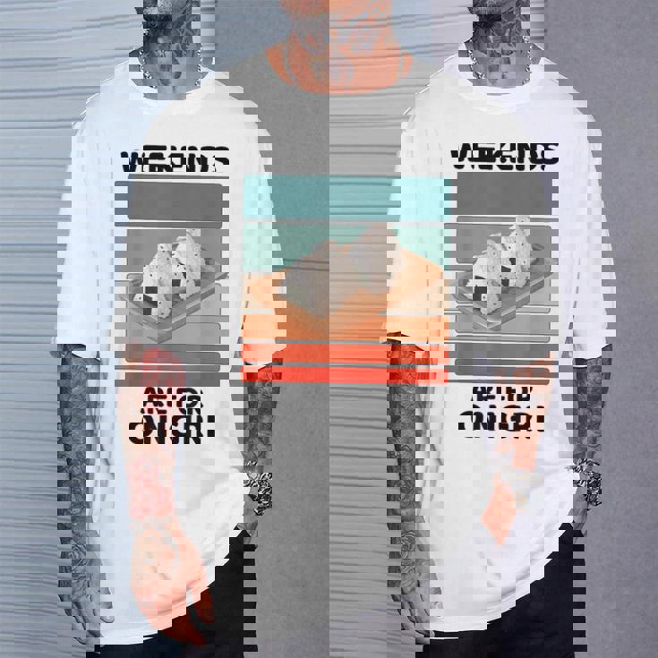 ヴィンテージおにぎりフードラバーウィークエンドはおにぎり好きの為 Tシャツ 彼への贈り物