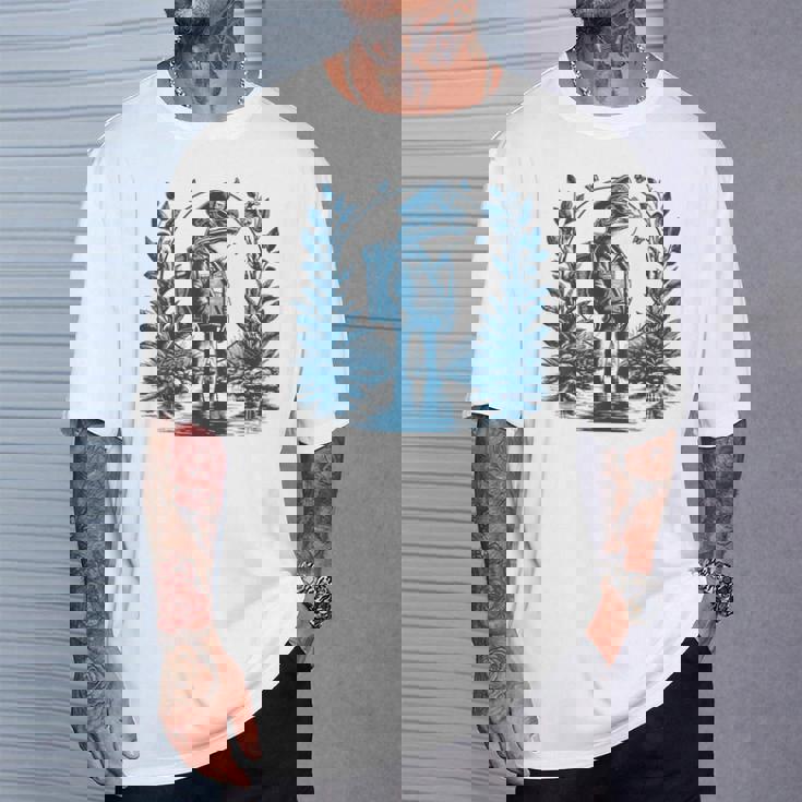 ヴィンテージスタイルの「郵便配達員カエル」 Tシャツ 彼への贈り物