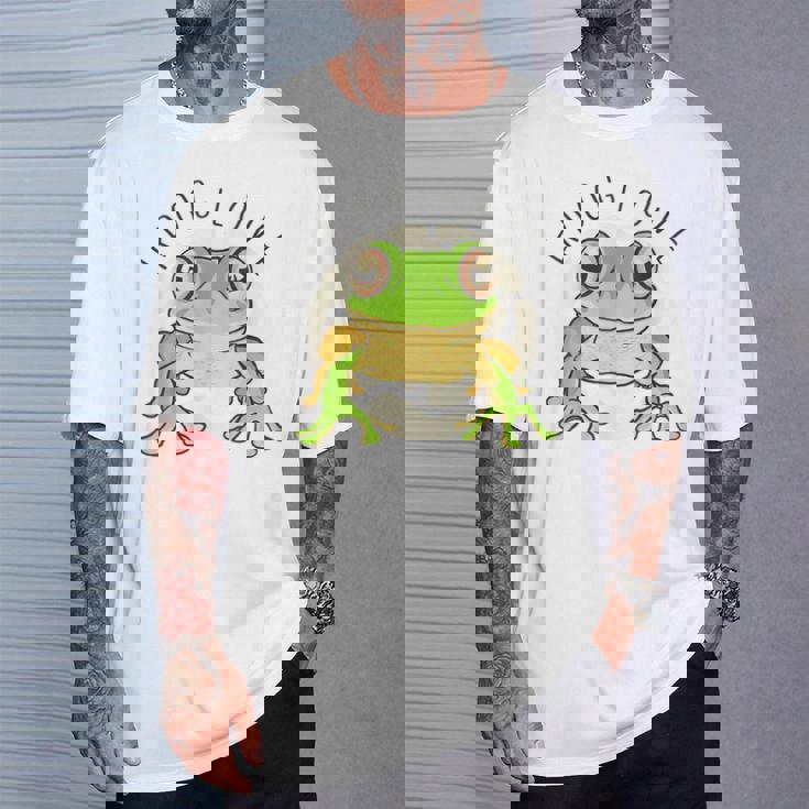 両生類の友達 恋人デザイン グリーンフロッグ Tシャツ 彼への贈り物