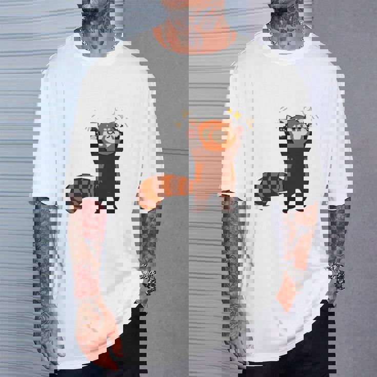 五十歩ひゃっほう レッサーパンダ ネタ ことわざ ことわざのもじり ジョーク ギャグ ダジャレ ツッコミ おもしろ 長袖tシャツ Tシャツ 彼への贈り物