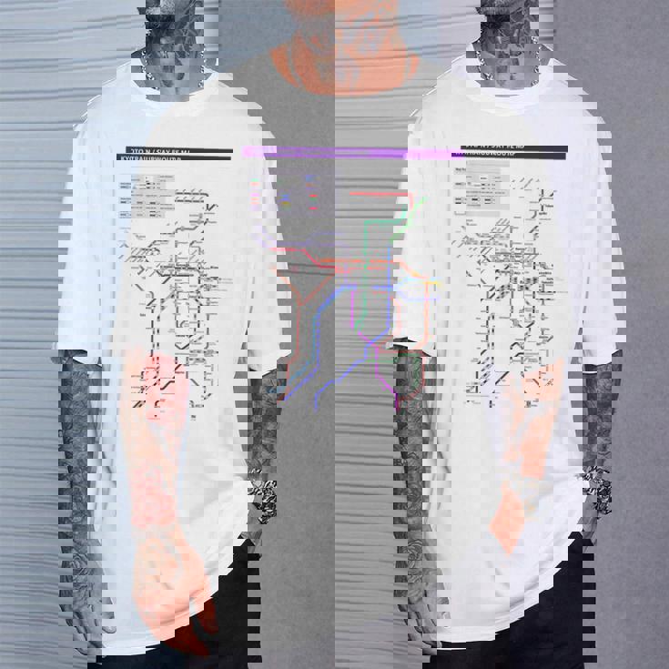 京都日本地下鉄鉄道おみやげ路線図 Tシャツ 彼への贈り物