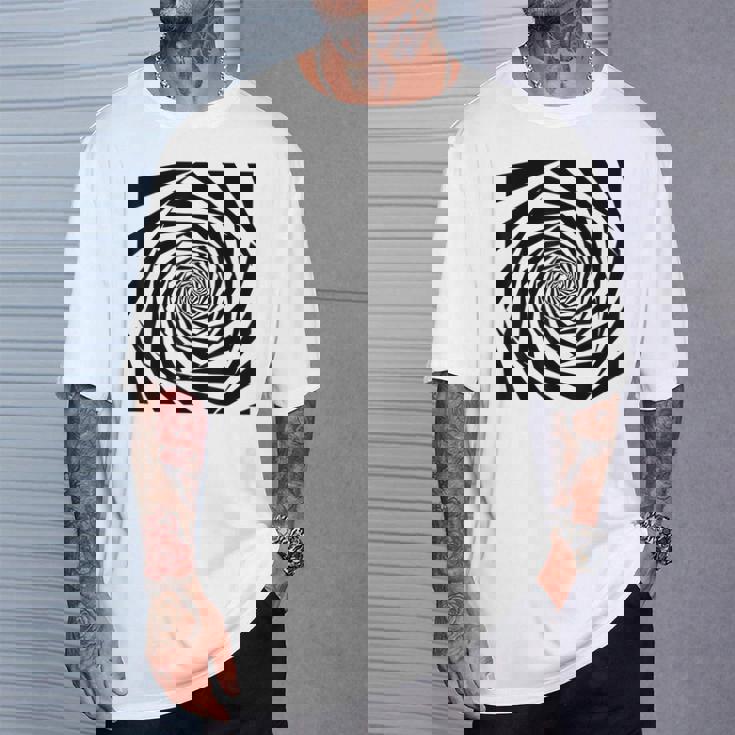 催眠術師 ヒプノシス グラフィック 目の錯覚 トリッピー スパイラル 幾何学模様 Tシャツ 彼への贈り物