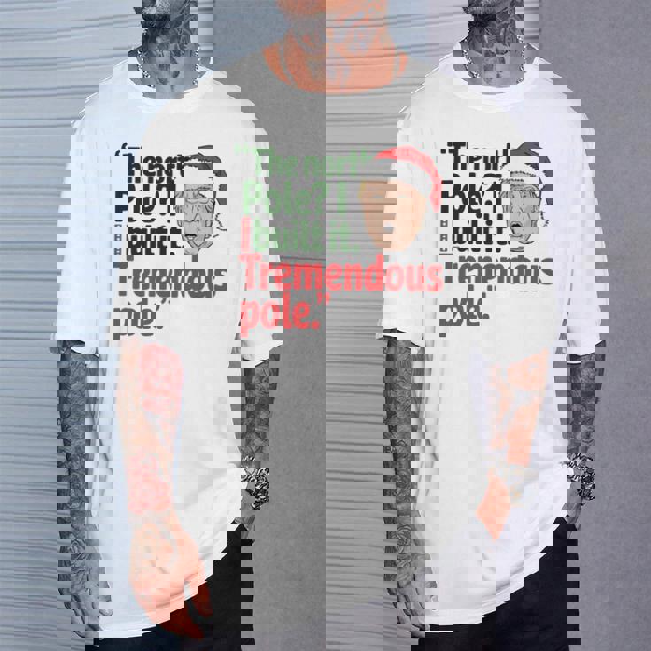 北極I Build It Tremendous Pole 面白い トランプ クリスマス 長袖tシャツ Tシャツ 彼への贈り物