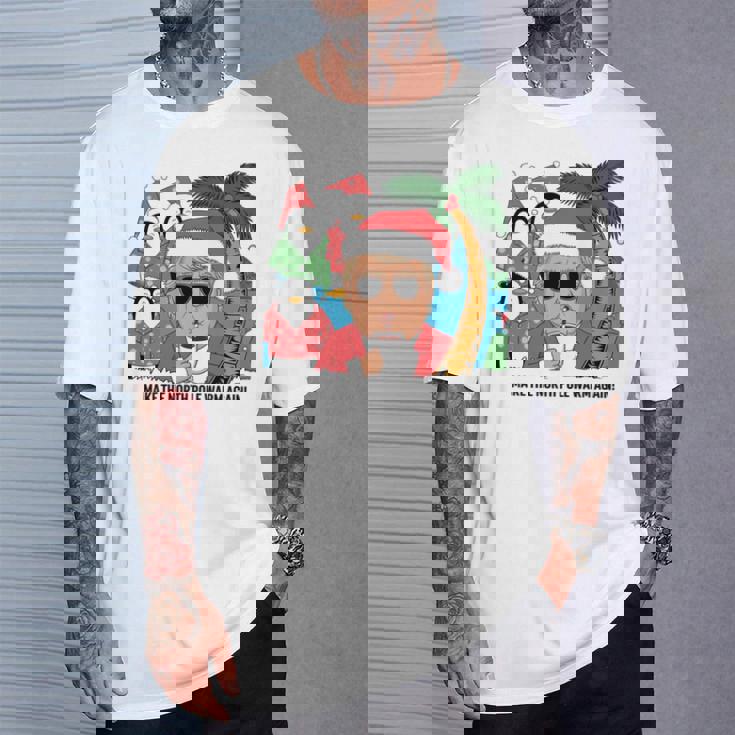 北極を再び暖かく 面白い トランプ ホットココアトロピック 長袖tシャツ Tシャツ 彼への贈り物