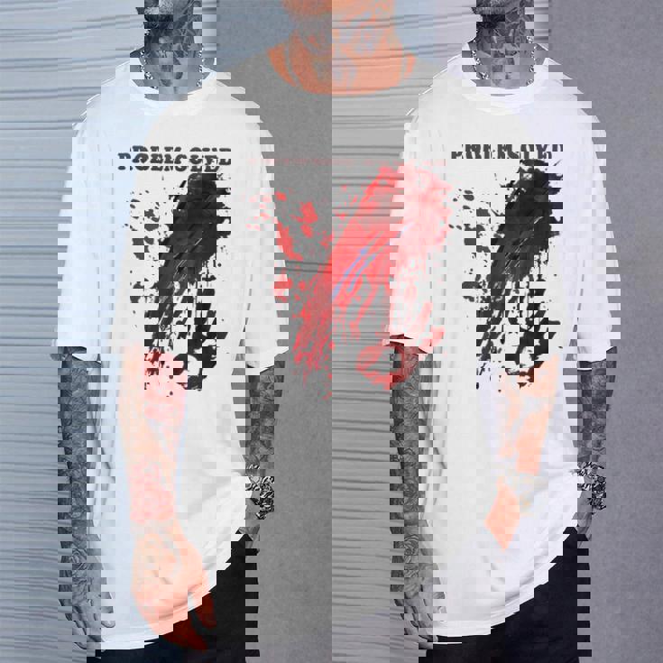 問題解決 血まみれのシャツ 血まみれのホラー Tシャツ 彼への贈り物