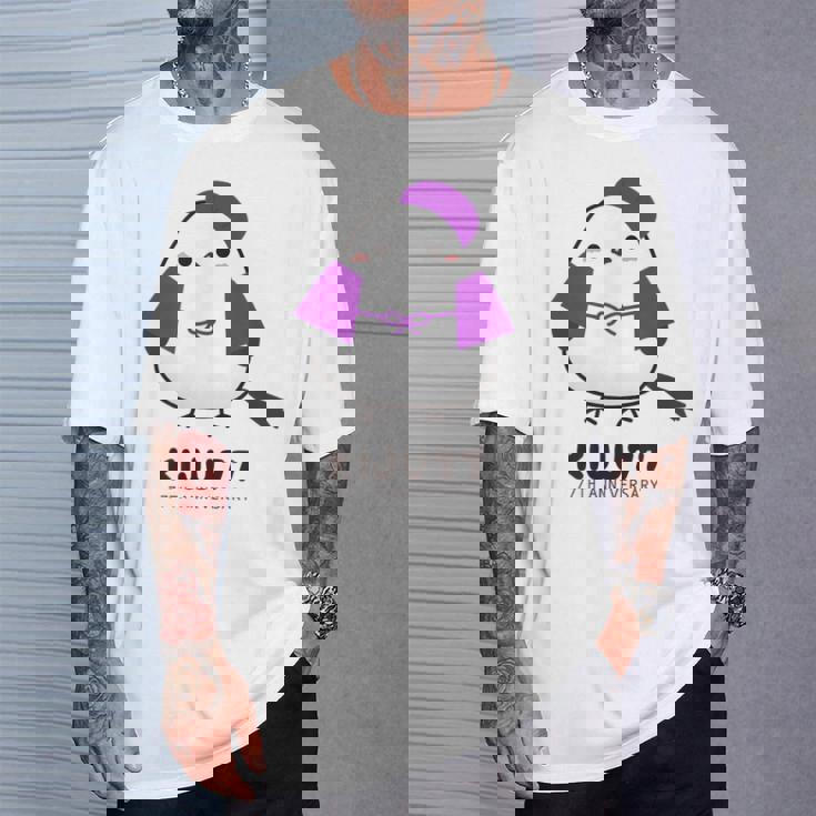 喜寿祝い シマエナガ 鳥 北海道 男性 父 女性 母 ちゃんちゃんこ 喜寿お祝い 77歳 かわいい Tシャツ 彼への贈り物