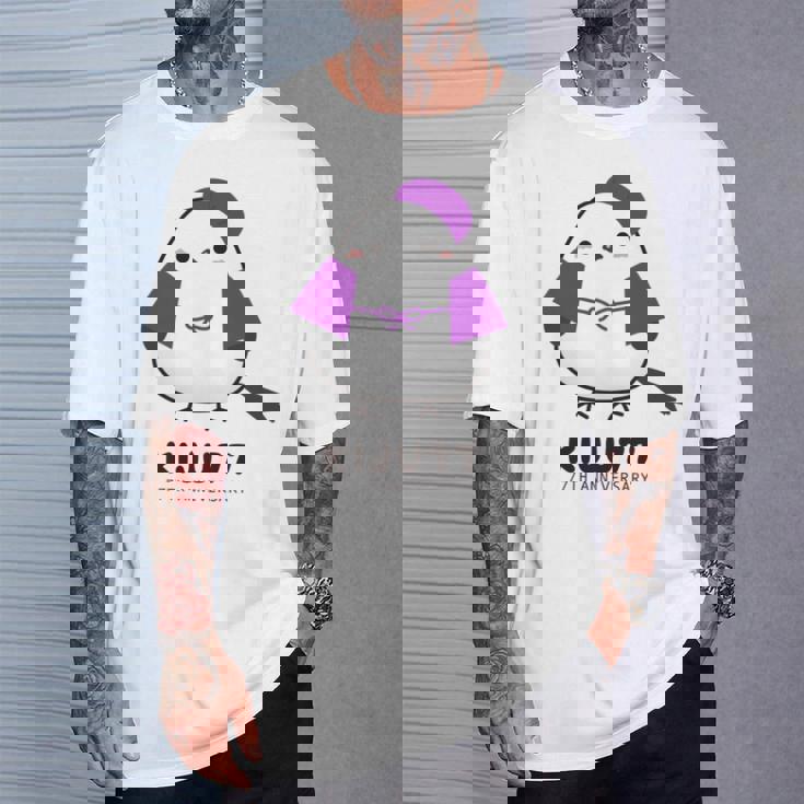 喜寿祝い シマエナガ 鳥 北海道 男性 父 女性 母 ちゃんちゃんこ 喜寿お祝い 77歳 かわいい 長袖tシャツ Tシャツ 彼への贈り物