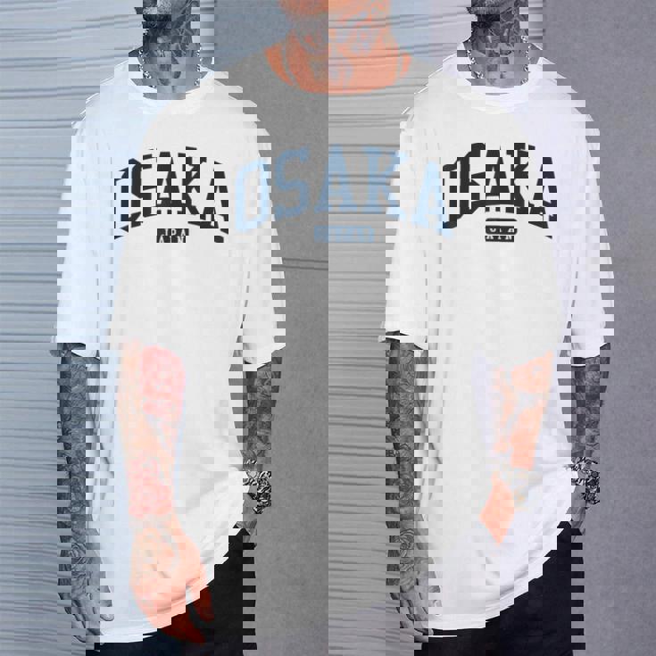 大阪日本カレッジ大学スタイル ネイビー Tシャツ 彼への贈り物