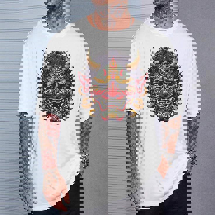 妖怪はにゃおにマスク 日本の悪魔 鬼鬼 鬼 鬼 おにマスク Tシャツ 彼への贈り物