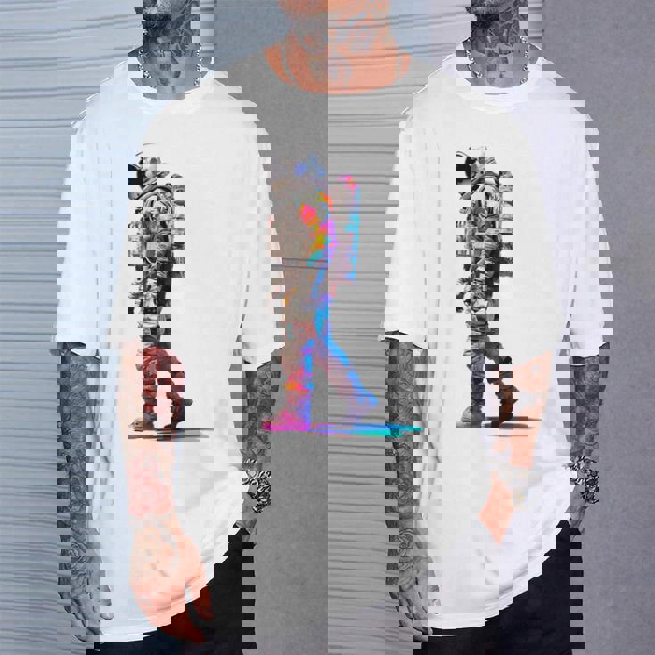 宇宙飛行士 宇宙モチーフ カラフル 宇宙飛行士 Tシャツ 彼への贈り物