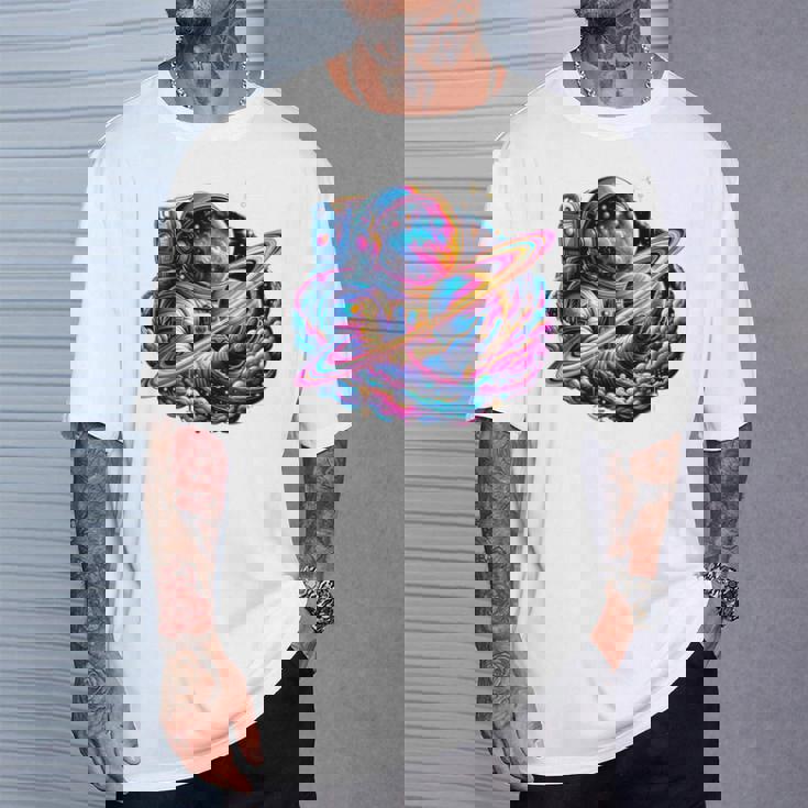 宇宙飛行士 惑星 科学 メンズ 宇宙 アート 宇宙飛行士 長袖tシャツ Tシャツ 彼への贈り物