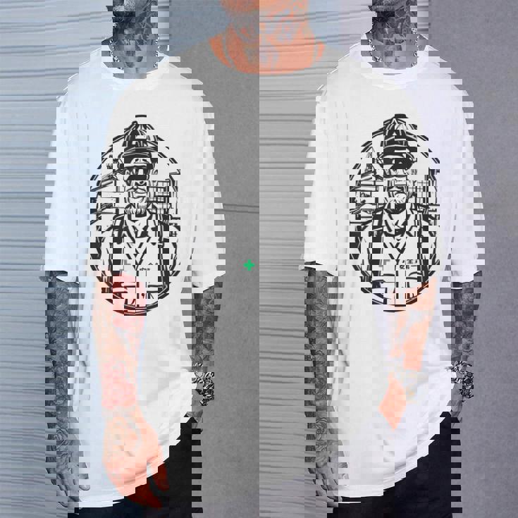 安全に働くおじさん 安全第一 作業員 Tシャツ 彼への贈り物