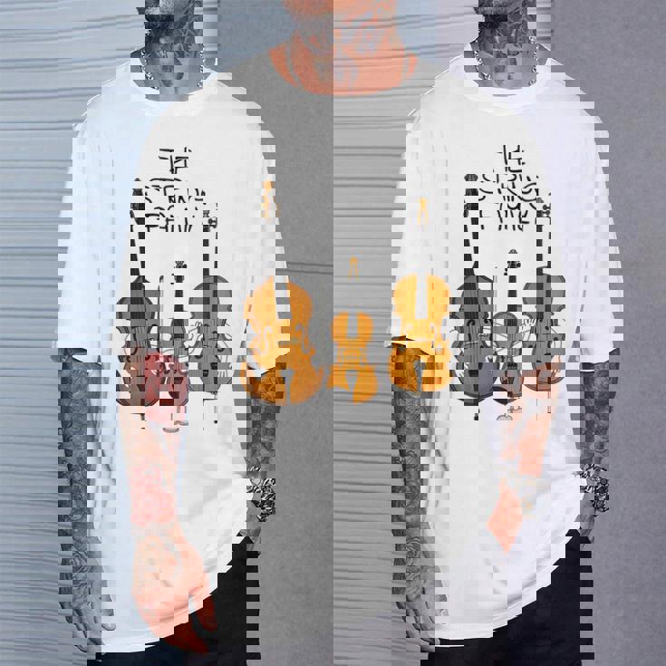 弦楽ファミリー、ヴァイオリン、チェロ、コントラバスミュージシャン面白い Tシャツ 彼への贈り物