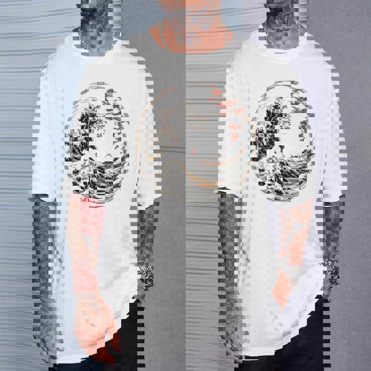 日本 神奈川 波 津波 浮世絵 日本美術 Tシャツ 彼への贈り物