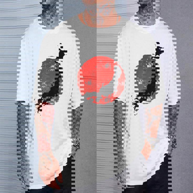 日本 赤 太陽 日本 列島 地図 かっこいい 国旗 スタイル Tシャツ 彼への贈り物