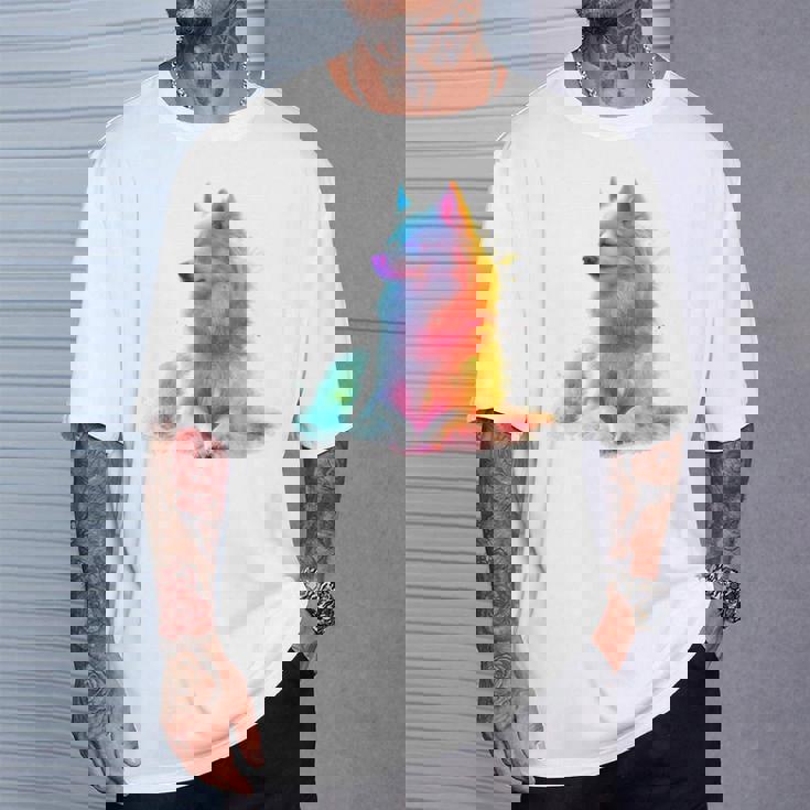 日本スピッツ 犬 モチーフ ペットアート 日本スピッツ Tシャツ 彼への贈り物