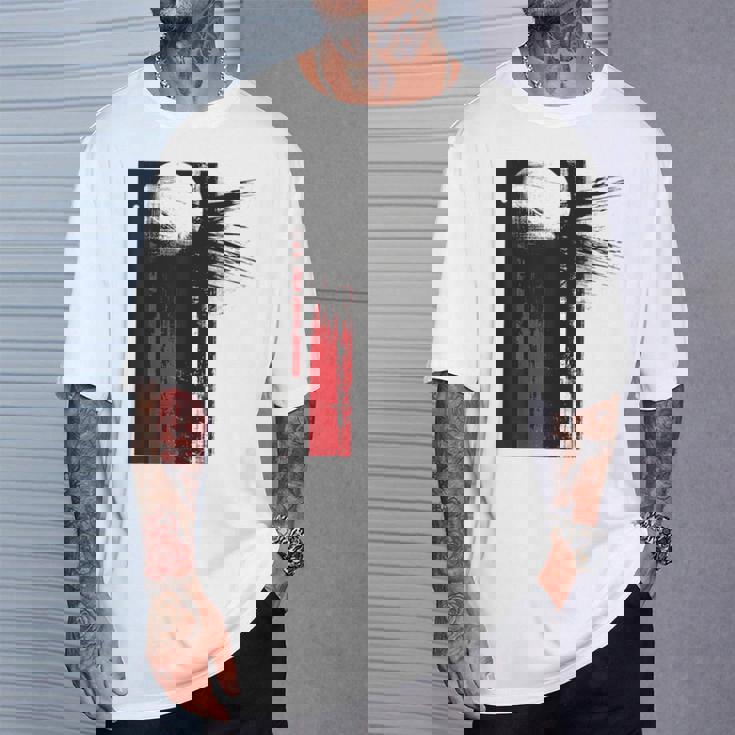 月 抽象 モチーフ 描画 アートワーク 絵画 月 Tシャツ 彼への贈り物