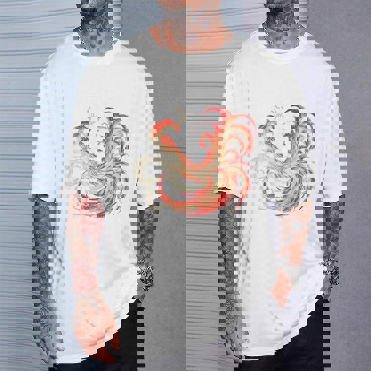 朱雀 不死鳥 火の鳥 フェニックス 漢字 イラスト バックプリント Tシャツ 彼への贈り物