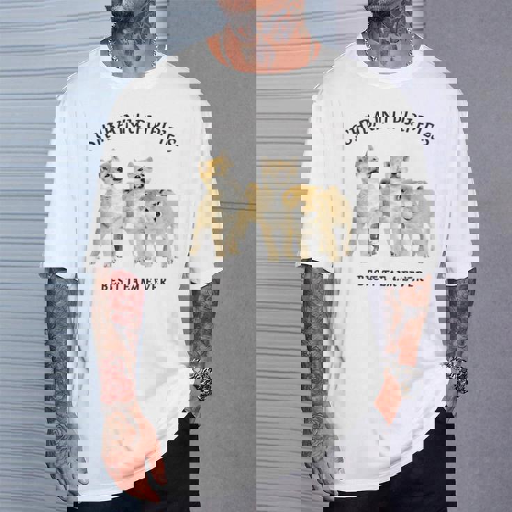 柴犬 しばいぬ 子柴 柴犬子犬 チーム いぬ プリント 写真 水彩 おしゃれ かわいい 犬飼い 犬好き Tシャツ 彼への贈り物