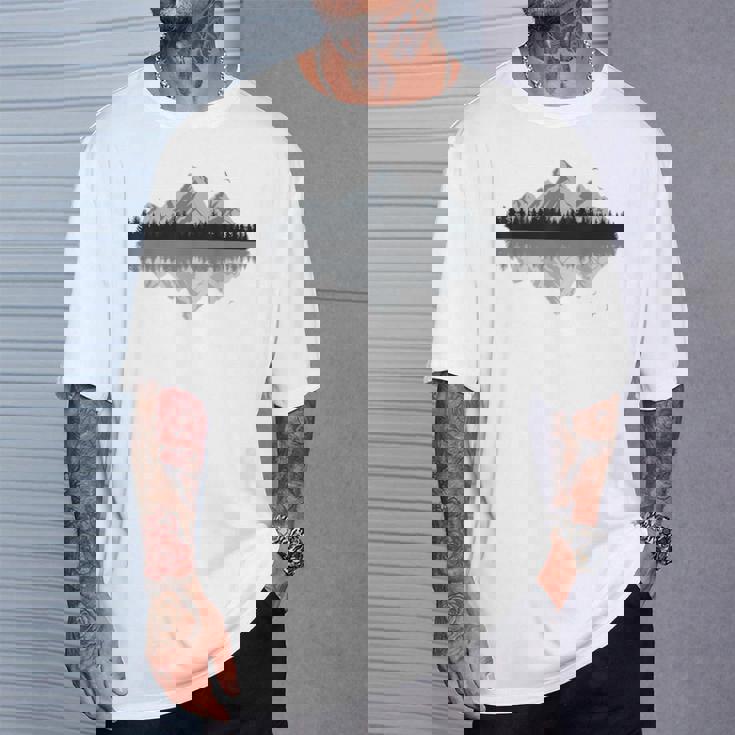 森 山 反射 野生動物 自然 ハイキング ハイカー Tシャツ 彼への贈り物