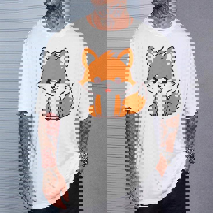 森のかわいい面白いキツネの子動物は小さなキツネが大好きです Tシャツ 彼への贈り物