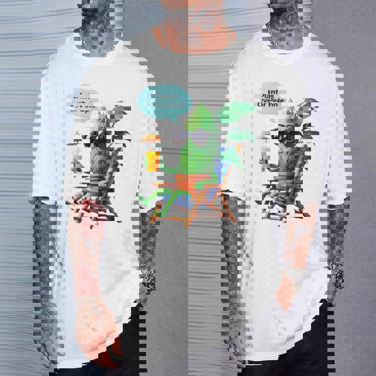 植物より人間 長袖tシャツ Tシャツ 彼への贈り物