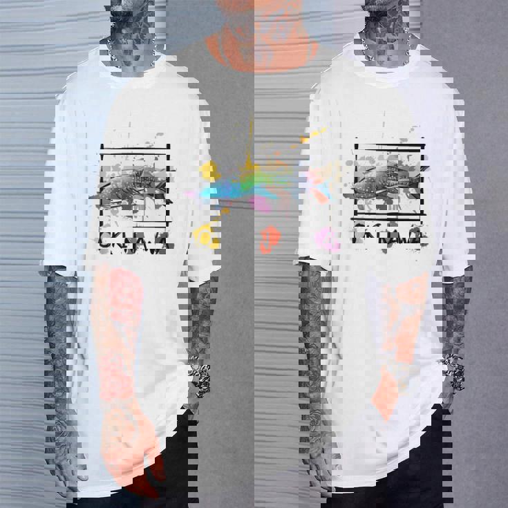 沖縄 ホエールシャークペイント スプラッター かわいい沖縄お土産 Tシャツ 彼への贈り物