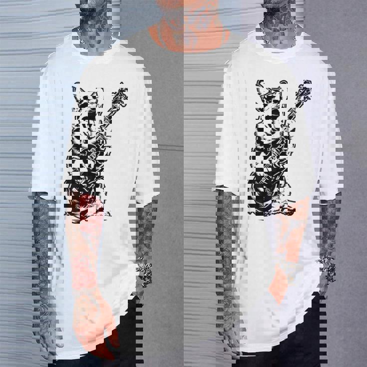 犬 ギタリスト ギター ペンブローク ウェールズ コーギー パパ ママ Tシャツ 彼への贈り物